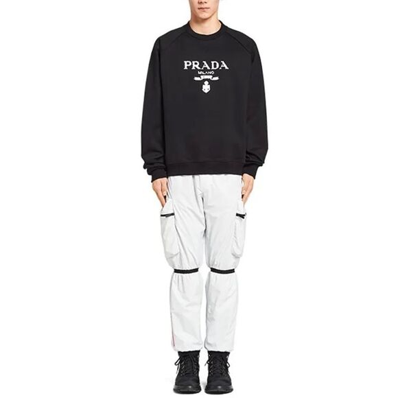 NWOT PRADA Printed Cotton Fleece Crewneck Sweatshirt - Picture 5 of 12